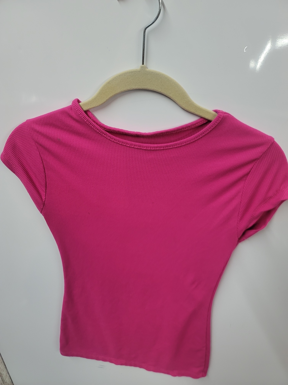 Rue21 Hot Pink Ribbed Short Sleeve Tee